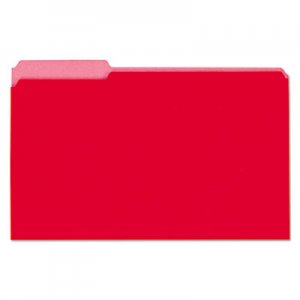 Genpak Recycled Interior File Folders, 1/3 Cut Top Tab, Legal, Red, 100/Box UNV15303