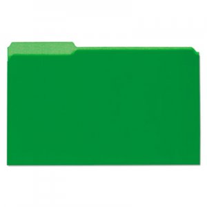 Universal Recycled Interior File Folders, 1/3 Cut Top Tab, Legal, Green, 100/Box 15302 UNV15302