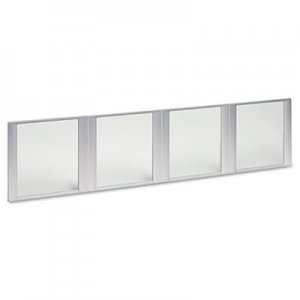 Alera Glass Door Set With Silver Frame For 72" Wide Hutch, Clear, 4 Doors/Set ALEVA301730