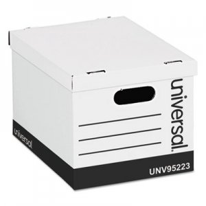 Genpak Economy Storage Box, Lift-Off Lid, Letter/Legal. White, 12/Ct UNV95223