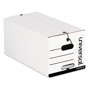 Genpak String/Button Storage Box, Legal, Fiberboard, White, 12/Carton UNV75131