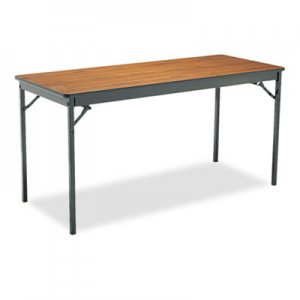 Barricks Special Size Folding Table, Rectangular, 60w x 24d x 30h, Walnut/Black BRKCL2460WA CL2460-WA