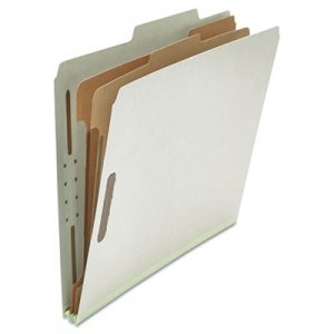 Genpak Pressboard Classification Folder, Letter, Six-Section, Gray, 10/Box UNV10272