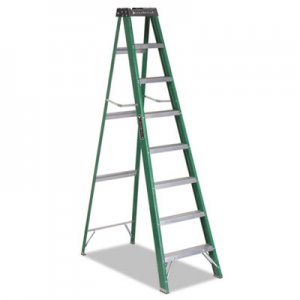 Louisville #592 Folding Fiberglass Step Ladder, 8 ft, 7-Step, Green/Black DADFS4008 FS40-08