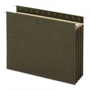 Genpak Hanging Box Bottom File Pockets, 11 Point Stock, Letter, Standard Green, 10/Box UNV14160 UNV14160EE