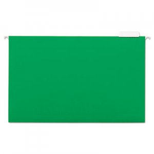 Universal One Hanging File Folders, 1/5 Tab, 11 Point Stock, Legal, Green, 25/Box 14217 UNV14217