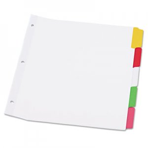 Genpak Write-On/Erasable Indexes, Five Multicolor Tabs, Letter, White UNV20816