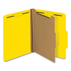 Genpak Pressboard Classification Folders, Letter, Four-Section, Yellow, 10/Box UNV10204