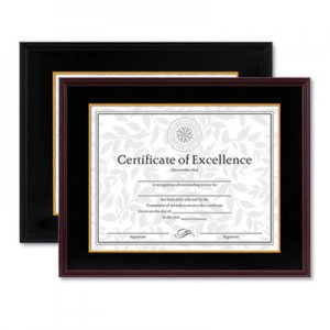 DAX Hardwood Document/Certificate Frame w/Mat, 11 x 14, 8 1/2 x 11, Black DAX1511TB 1511TB