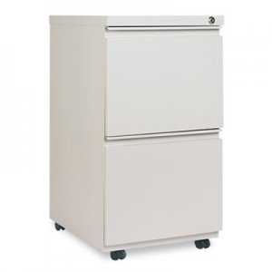 Alera Two-Drawer Metal Pedestal File With Full-Length Pull, 14 7/8w x 19 1/8d, Lt Gray ALEPBFFLG