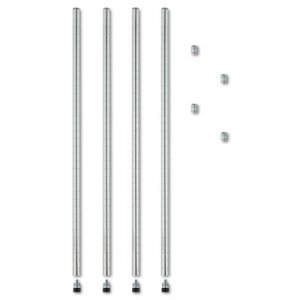 Alera Stackable Posts For Wire Shelving, 36" High, Silver, 4/Pack SW59-PO36SR ALESW59PO36SR