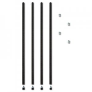 Alera Stackable Posts For Wire Shelving, 36 "High, Black, 4/Pack SW59-PO36BL ALESW59PO36BL