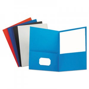 Genpak Two-Pocket Portfolio, Embossed Leather Grain Paper, Assorted Colors, 25/Box UNV56613