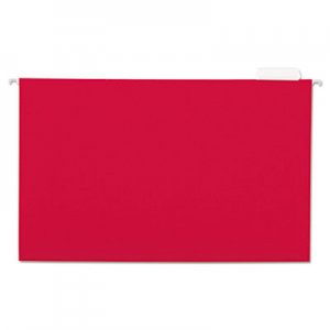 Universal One Hanging File Folders, 1/5 Tab, 11 Point Stock, Legal, Red, 25/Box 14218 UNV14218