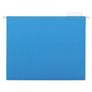Genpak Hanging File Folders, 1/5 Tab, 11 Point Stock, Letter, Blue, 25/Box UNV14116 UNV14116EE