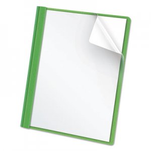 Oxford Clear Front Report Cover, 3 Fasteners, Letter, 1/2" Capacity, Green, 25/Box OXF55807 55807EE
