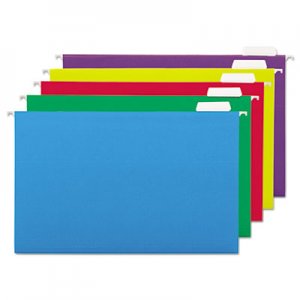 Universal One Hanging File Folders, 1/5 Tab, 11 Point, Legal, Assorted Colors, 25/Box 14221 UNV14221
