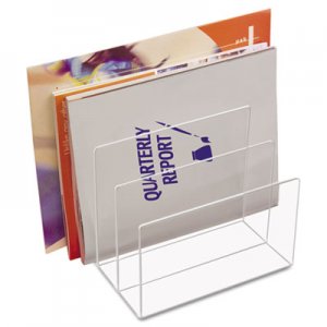 Kantek Clear Acrylic Desk File, Three Sections, 8 x 6 1/2 x 7 1/2, Clear AD-45 KTKAD45