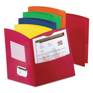 Oxford Contour Twin-Pocket Reycled Paper Folders, 100-Sheet Capacity, Assorted Colors OXF5062500 5062500