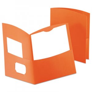 Oxford Contour Two-Pocket Recycled Paper Folder, 100-Sheet Capacity, Orange OXF5062580 5062580