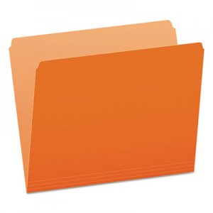 Pendaflex Two-Tone File Folders, Straight Top Tab, Letter, Orange/Light Orange, 100/Box 152-ORA PFX152ORA