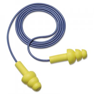 3M E A R UltraFit Earplugs, Corded, Premolded, Yellow, 100 Pairs MMM3404004 340-4004