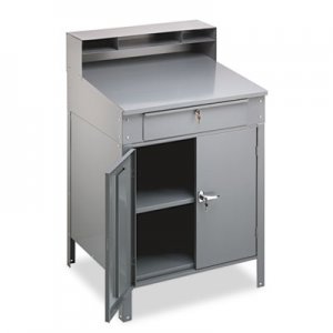 Tennsco Steel Cabinet Shop Desk, 36w x 30d x 53-3/4h, Medium Gray SR-58MG TNNSR58MG