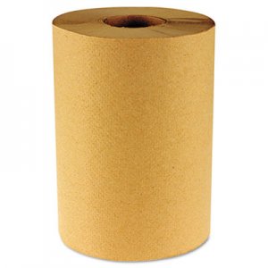 Boardwalk Hardwound Paper Towels, Nonperforated 1-Ply Natural, 800 ft, 6 Rolls/Carton BWK6256