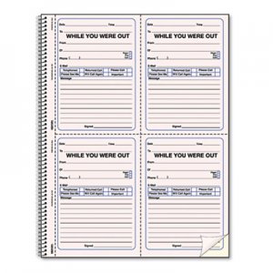 Rediform Wirebound Message Book, 4 x 5 1/2, Two-Part, 200 Forms, 120 Alert Labels RED50726 50-726
