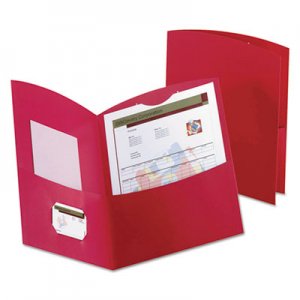 Oxford Contour Two-Pocket Folder, Recycled Paper, 100-Sheet Capacity, Red OXF5062558 5062558