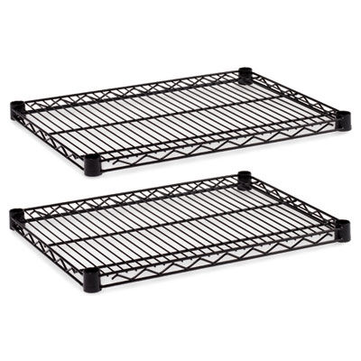 Alera Industrial Wire Shelving Extra Wire Shelves, 24w x 18d, Black, 2 Shelves/Carton SW58-2418BL ALESW582418BL