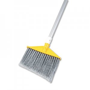 Rubbermaid Commercial Angled Large Brooms, Poly Bristles, 48 7/8" Aluminum Handle, Silver/Gray RCP6385GRA FG638500GRAY