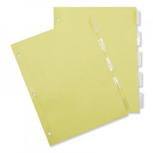 Genpak Economical Insertable Index, Clear Tabs, 5-Tab, Letter, Buff, 24 Sets/Box UNV20831
