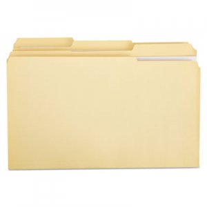 Universal File Folders, 1/3 Cut Assorted, Two-Ply Top Tab, Legal, Manila, 100/Box 16123 UNV16123