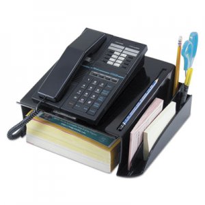 Universal Telephone Stand and Message Center, 12 1/4 x 10 1/2 x 5 1/4, Black 08116 UNV08116