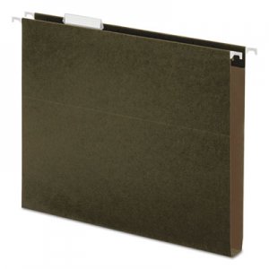 Genpak One Inch Box Bottom Hanging Folder, Pressboard, Letter, Standard Green, 25/Box UNV14141