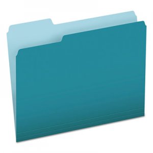 Pendaflex Two-Tone File Folders, 1/3 Cut Top Tab, Letter, Teal/Light Teal, 100/Box 1521/3TEA ESS15213TEA 1521
