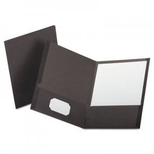 Oxford Linen Finish Twin Pocket Folders, Letter, Gray, 25/Box OXF53405 53405EE