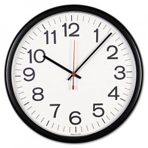Genpak Indoor/Outdoor Clock, 13 1/2", Black UNV11381
