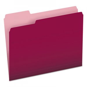 Pendaflex Two-Tone File Folder, 1/3 Cut Top Tab, Letter, Burgundy/Light Burgundy, 100/Box 1521/3BUR ESS15213BUR