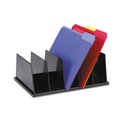 Genpak Large Desktop Sorter, Five Sections, Plastic, 13 1/2 x 9 1/8 x 5, Black UNV08125