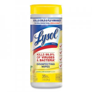LYSOL Brand Disinfecting Wipes, Lemon and Lime Blossom, 7 x 8, 35/Canister RAC81145 19200-81145