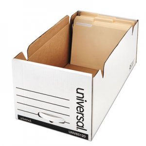 Genpak Storage Box Drawer Files, Letter, Fiberboard, 12" x 24" x 10", White, 6/Carton UNV85120
