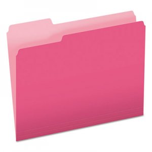Pendaflex Two-Tone File Folders, 1/3 Cut Top Tab, Letter, Pink/Light Pink, 100/Box 1521/3PIN ESS15213PIN