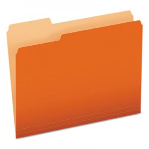 Pendaflex Two-Tone File Folders, 1/3 Cut Top Tab, Letter, Orange/Light Orange, 100/Box 1521/3ORA ESS15213ORA