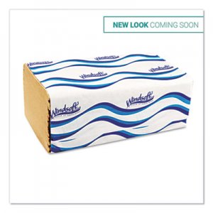 Windsoft Embossed Singlefold Towels, 9 3/10 x 10 1/2, Natural, 250/Pack, 16 Packs/Carton WIN106
