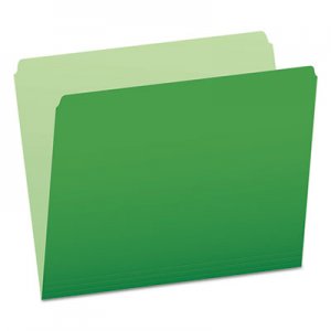 Pendaflex Two-Tone File Folders, Straight Cut, Top Tab, Letter, Green/Light Green, 100/Box 152-BGR PFX152BGR