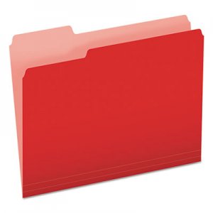 Pendaflex Two-Tone File Folders, 1/3 Cut Top Tab, Letter, Red/Light Red, 100/Box 1521/3RED ESS15213RED