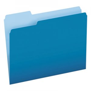Pendaflex Two-Tone File Folders, 1/3 Cut Top Tab, Letter, Blue/Light Blue, 100/Box 1521/3BLU ESS15213BLU