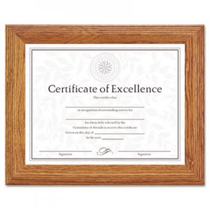 DAX Document/Certificate Frame, Wood, 8-1/2 x 11, Stepped Oak DAX2703N8X 2703N8X